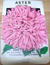Vintage 1920s Seed packet 4 framing Aster Crego Pink F F Smith co Sacram... - $13.64