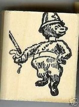 Long necked Bear Cop Policeman billy club rubber stamp - $13.85