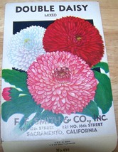 Vintage 1920s Seed packet 4 framing Double Daisy mix FF Smith co Sacrame... - $13.63