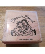 Friend to Friend Girls Rubber Stamp  2 1/4 x 2 1/4  inches Stampin Up 1993 - £10.86 GBP