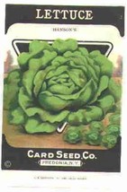 a Vintage 1920s Seed packet 4 framing Lettuce Hanson&#39; Card Seed Co Freed... - £10.72 GBP