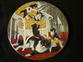 Just For The Fern Of It Cat Collector Plate Gre Gerardi Country Kittens Black - £23.51 GBP
