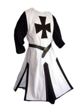 Medieval Cosplay Costume Templar Tunic Sleeveless Crusader Renaissance Larp - £59.02 GBP+