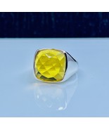 Solid 925 Sterling Sliver Yellow Citrine Zircon Cut Gemstone Partywear M... - $47.55+