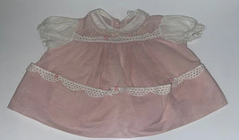 Vintage Baby Girls Dress Pink / White Lace Ruffles  18mo, Cotton, Buttons Back - £6.07 GBP