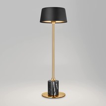 Rechargeable Table Lamp Modern LED Bedside Reading Dimmable Cordless Black Gold - £58.17 GBP