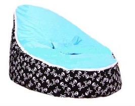Cool Black Skull Baby Beanbag Baby Seat Kid Chair Baby Bean Bag Without Fillings - £39.95 GBP