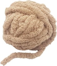 Chunky Yarn for Arm Knitting Blanket Beige Chunky Chenille Yarn (Beige,0.55LB) - £11.40 GBP