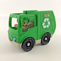 Fisher Price Little People Garbage Recycle Truck Push Along Vehicle Figu... - £15.65 GBP