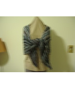 Handmade  triangular knit shawl shades of gray and brown - $68.62 CAD