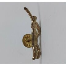 Vintage Special Olympics Gold Tone Olympic Gymnastics Woman Lapel Hat Pin - $4.37