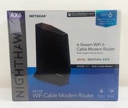 NETGEAR Cable Modem WiFi 6 Nighthawk AX6 Router Cable 3.1 A AX2700 New Sealed - $247.49