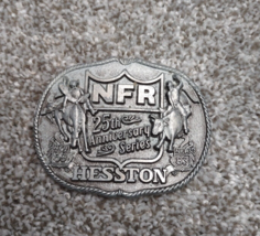 Vtg NFR 25th Anniversary Belt Buckle 1983 Hesston Pro Rodeo Cowboys Association - $12.99