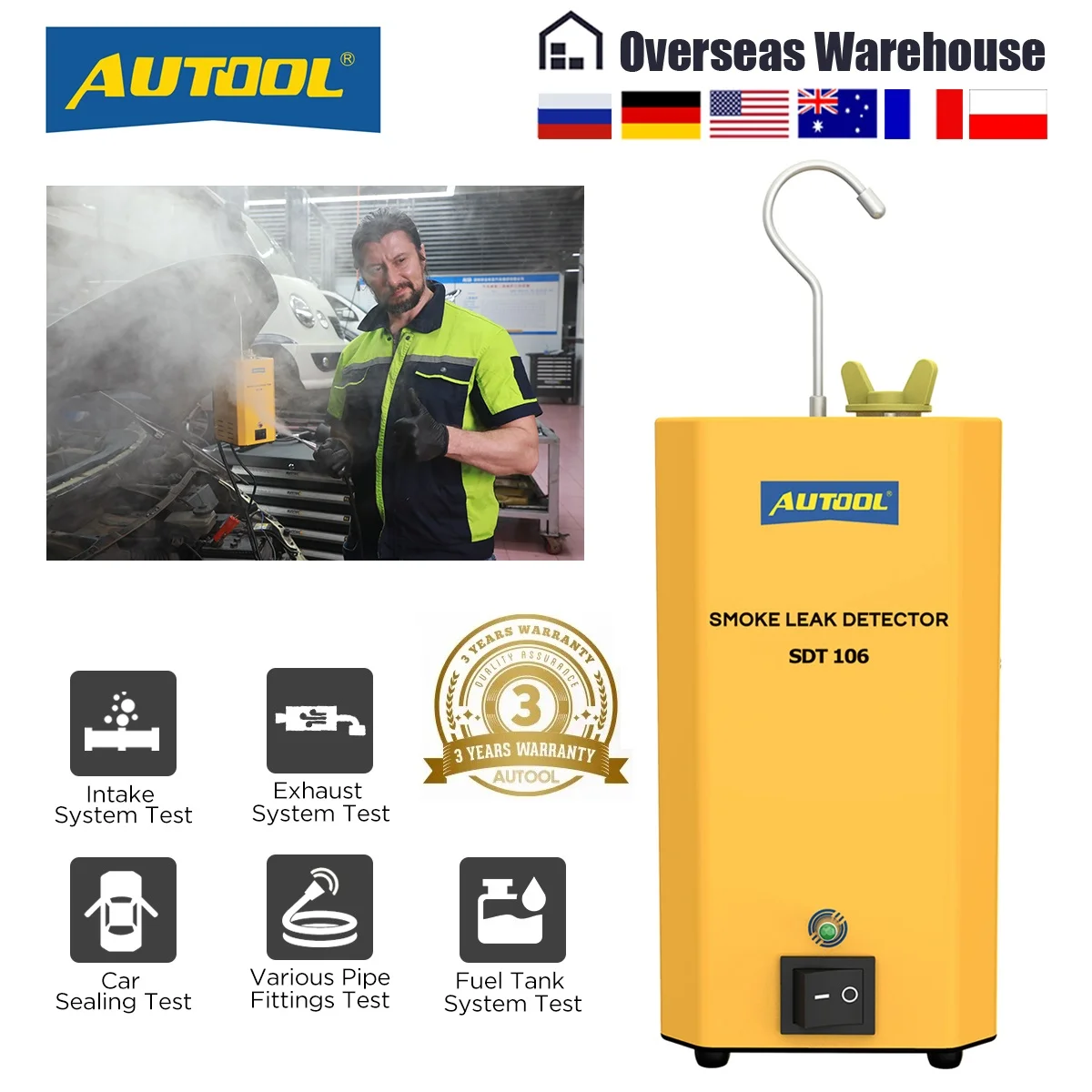 AUTOOL  SDT106 Car Smoke Leak Automotive EVAP Leakage Gas Leakage Locator Oil Pi - $382.91