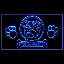 210267B horrible vicious Vigilant Careful English Bulldog Dog Pet LED Light Sign - £17.57 GBP