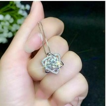 .925 Sterling Silver 2ct Moissanite Pendant Christmas Wedding Gift with ... - £104.32 GBP