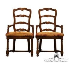 Set of 2 VINTAGE ANTIQUE Country French Style Ladderback Dining Arm Chairs - £957.01 GBP