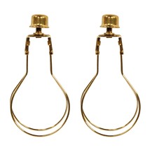 Heavy Duty Lampshade Clip Adapter With Finial For Round Light Bulbs, 2-Pack, Pol - £21.25 GBP