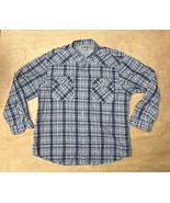 Duluth Trading Blue Plaid Pearl Snap Mens 2 XL Long Sleeve Vented Shirt - £10.05 GBP