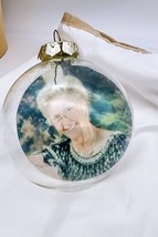 Vintage Clear Christmas Ornament With Gtamdmothers Face - $5.99