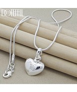 925 Sterling Silver Solid Small Heart Pendant Necklace 16-30 Inch Snake ... - £12.98 GBP