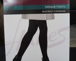 Hanes Silk Reflections Control Top Black Opaque Tights - Size AB - $11.57