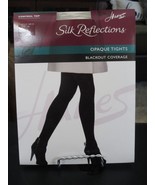 Hanes Silk Reflections Control Top Black Opaque Tights - Size AB - £9.16 GBP
