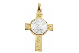 14K Two Tone Gold US Army Cross Pendant - $375.99
