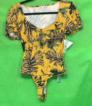 Guess Women’s Piper Printed Thong Bodysuit Palm Cascade Top Size S - $21.99