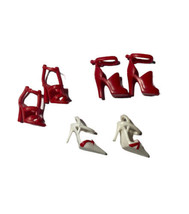 Barbie Red and White High Heel Shoes Reproduction Doll 3 pair - $14.93