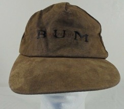 Brown Suede Baseball Cap Vintage Bum Equipment Embroidered Logo Hat OSFA - £6.39 GBP