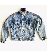 Vintage 80s 90s Men’s Levi&#39;s Denim Trucker Jacket Aztec Lined Acid Wash ... - £48.02 GBP