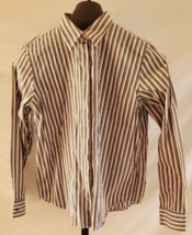 Lauren Ralph Lauren Purple &amp; white Striped button Down Shirt Misses size... - £15.68 GBP