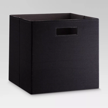 Threshold™ ~ 13&quot; Square ~ Polyester Cube ~ Storage Bin ~ Black ~ Solid - £17.91 GBP
