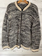 J Jill Zip Cardigan Sweater Heather Black Knit Jacket Soft XL Zip Front - $23.74