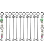 10 Pcs Beadable Keychain Bars, Metal Beaded Keychain Blank Keychain, Silver - $8.99