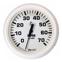 Faria Dress White 4&quot; Tachometer - 7000 RPM (Gas) (All Outboards) - £76.57 GBP