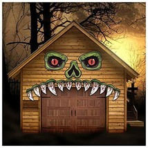 Halloween Monster Face Outdoor Decoration With Eyes Fangs Nostril Garage Door - £11.46 GBP