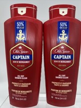 (2) Old Spice Red Collection Body Wash Shower Gel Captain Scent JUMBO SIZE 24oz - £18.30 GBP