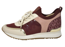 New Michael Kors Jenkins Knit Trainer Soft Stretch Sneakers Dark Cherry Size 8.5 - £69.34 GBP