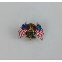 Vintage USA Flags With Cracked Liberty Bell Patriotic Lapel Hat Pin Rare - £6.61 GBP