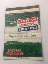 Vintage Matchbook Cover Matchcover State Of Maine ME Potatoes 40 Strike Unstruck - £3.19 GBP