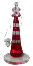 Lighthouses Harbor Lights Glass 3 1/4&quot; t Lighthouse Red Figurine Aquarium Orn. - £7.17 GBP