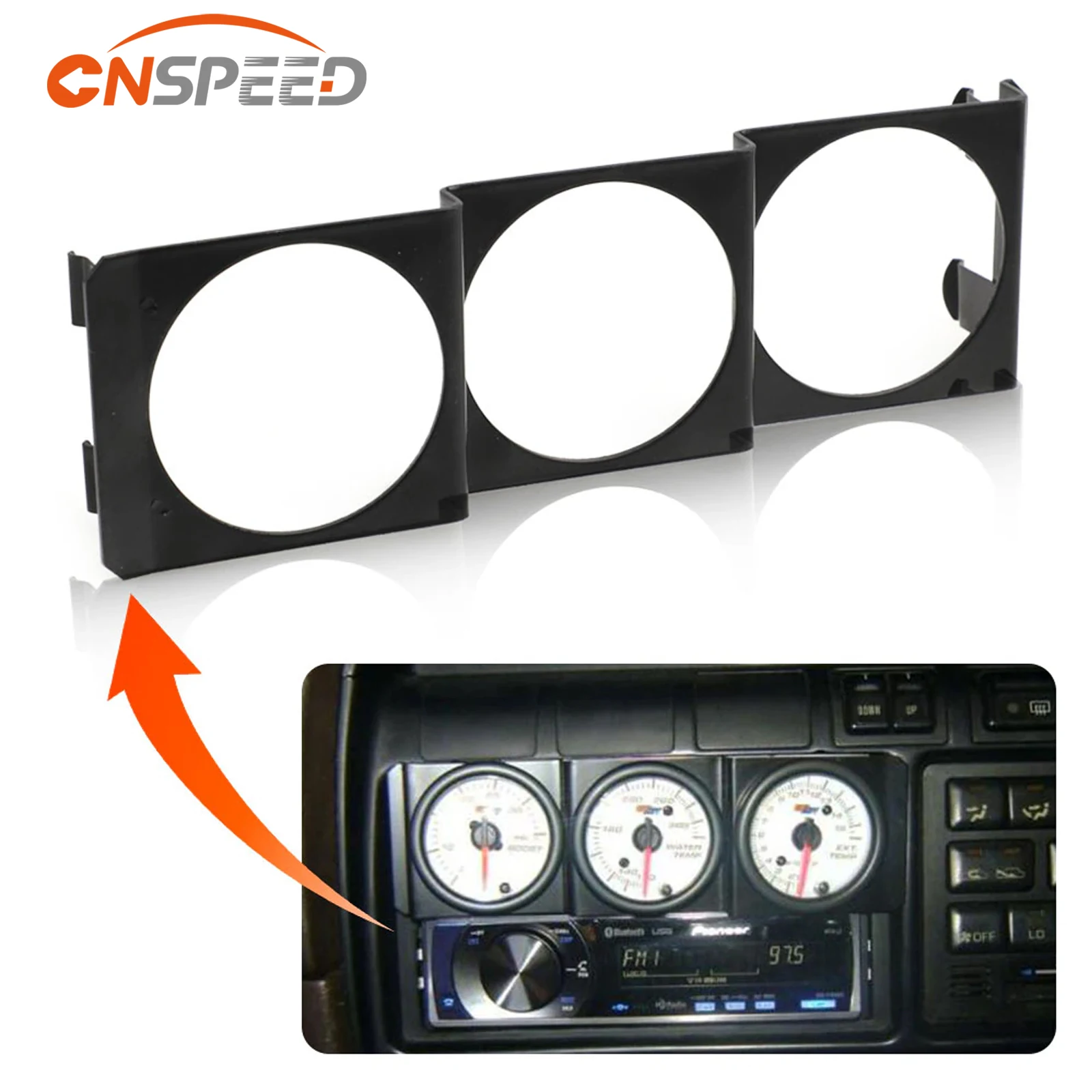 Universal 3 Hole 52mm Single DIN Radio Slot Pod Auto Triple Gauge Meter Panel Mo - £41.06 GBP