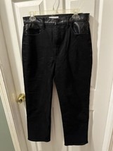 New The Loft Black Jeans Vegan Leather Trim 28/6 - $14.95