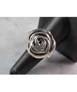 Womens Vintage Estate Sterling Silver Rose Flower Ring 8.3g E4986 - $1,190.99 MXN