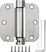 Self-Closing Door Hinge, 3.5 Inch X 3.5 Inch, 2 Pack, Rounded 5/8, Satin Nickel - £28.35 GBP