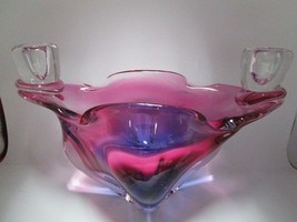 Murano Italy glass console candle holder centerpiece 10 x 7&quot;  ^ - $396.00