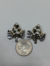 Vintage Sterling Silver 925 Mexico Grapes Clip On Earrings - £31.45 GBP