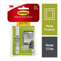 3M Narrow Picture Hanging Strips, Damage Free Hanging Picture Hangers 1 Pack - £8.56 GBP